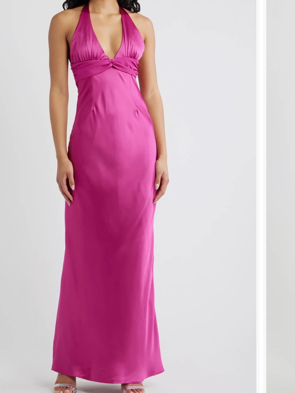 Halter Neck Maxi Dress in Fuchsia
